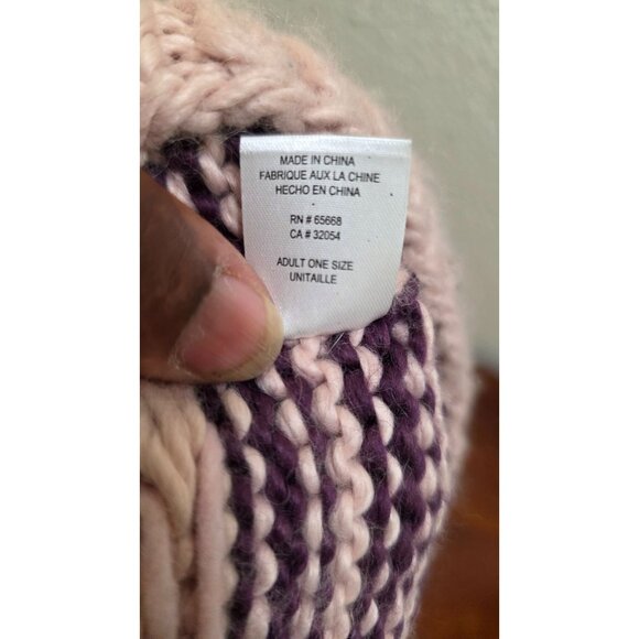 Free People Striped Knit Beanie Colorful Pattern - Adult One Size 70% Acrylic 30 - Picture 6 of 6